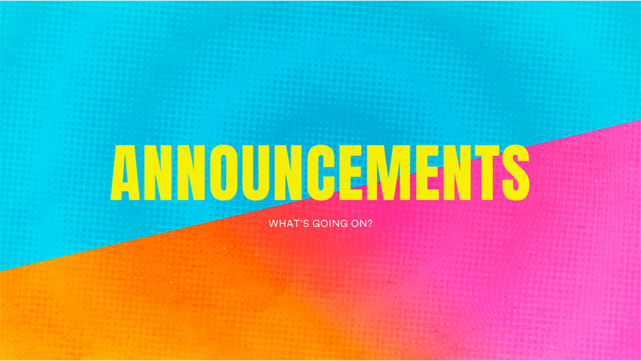 Announcements Ministry Pass